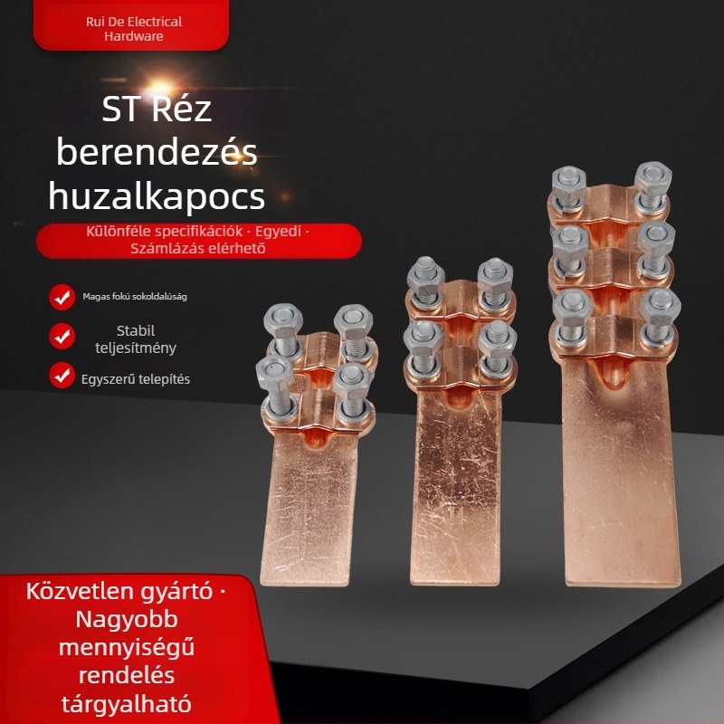 ST réz vezetékcsipesz berendezésekhez, réz- és alumínium-kompozit vezetékcsipesz, csavaros típusú transzformátor-kábelsatlakozó