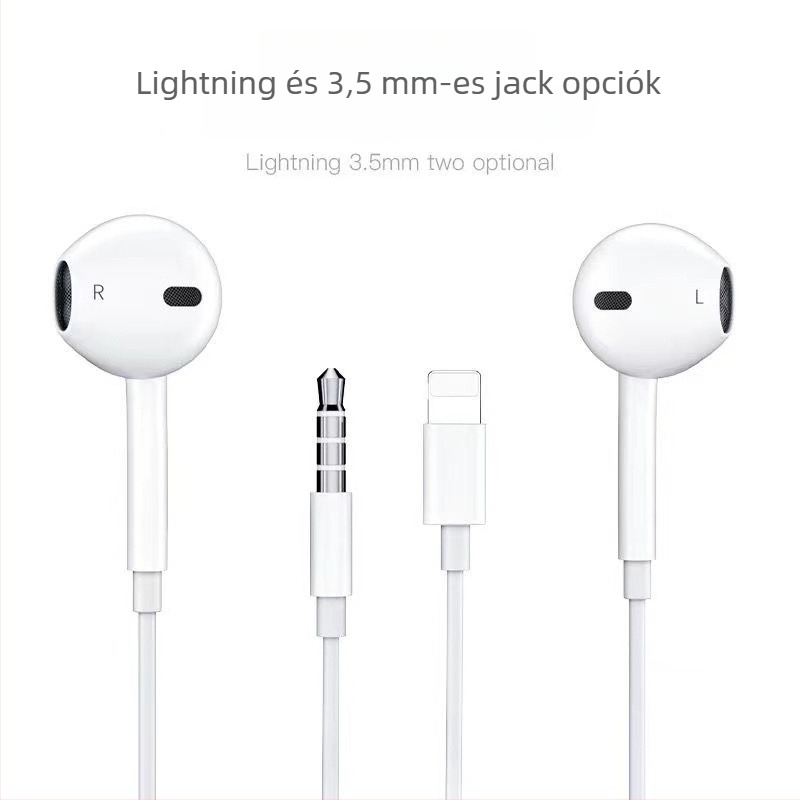 iPhone 12, X és 7 kompatibil Bluetooth fülhallgató mély basszus, vezetéken keresztüli vezérléssel és kompozit membrános meghajtóval