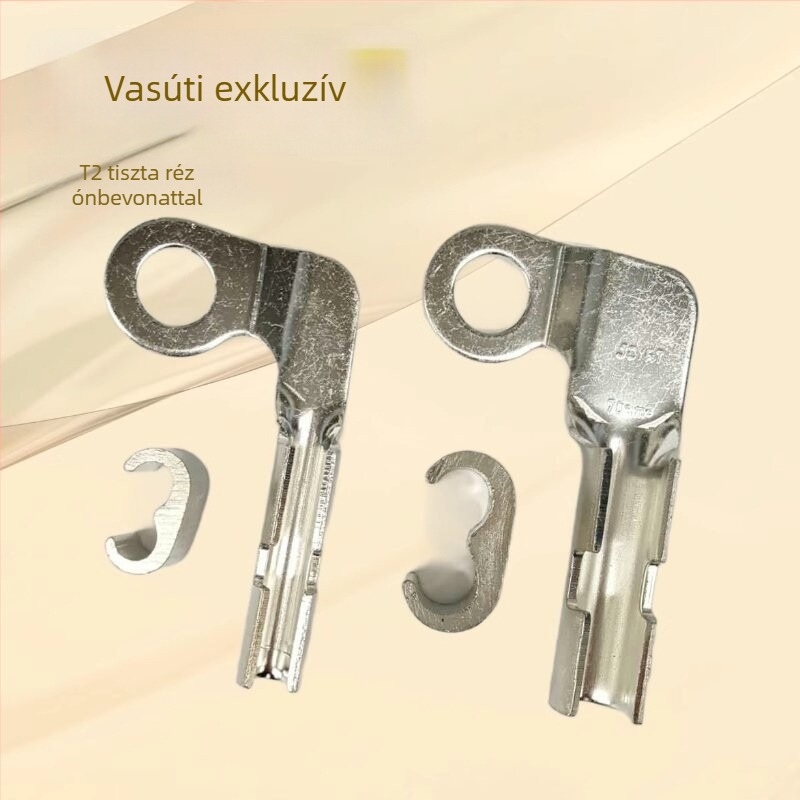 Hongtong réz C-típusú és L-típusú krimp-illesztések vasúti nagysebességű vonalakhoz, földelő szorító vezetékekhez 35–70 mm²