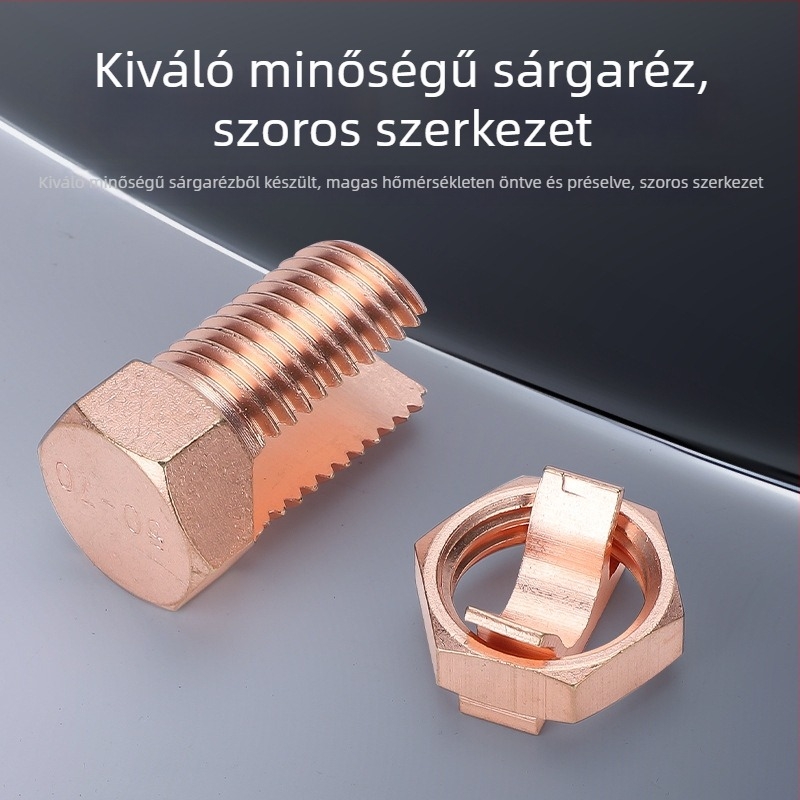 Nyitott végű réz csavaros bilincs TJ16/25/50 kábelkapcsolásokhoz és földeléshez rácsos kábelcsatornákon