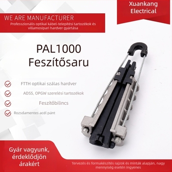 PAL1000 Feszítő bilincs optikai-kábelhez, ék alakú húzólemez, mennyezeti szereléshez, alumíniumötvözet, rud típus