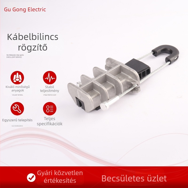 Kábelfeszítő bilincs, ék alakú alumínium ötvözet, energiaátviteli berendezéshez