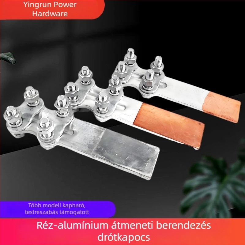 SLG típusú Cu–Al átmeneti vezetékcsipesz, csavaros csatlakozó, alkatrészek alumíniumötvözetből