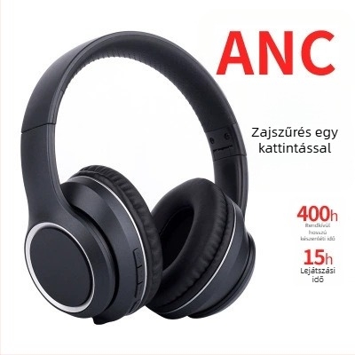 ANC aktív zajszűrős Bluetooth fejhallgató, hosszú üzemidő, IPX5 vízálló, kiváló hangzás, számítógépes mikrofon
