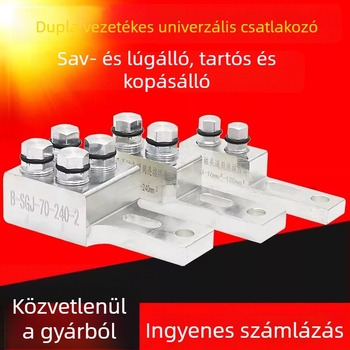 SGJ szigetelő kapcsoló transzformátor berendezéséhez, univerzális vezetékcsipesz egy- és kétsoros bekötéshez, nyomatékkal rögzítő csatlakozó, típus B