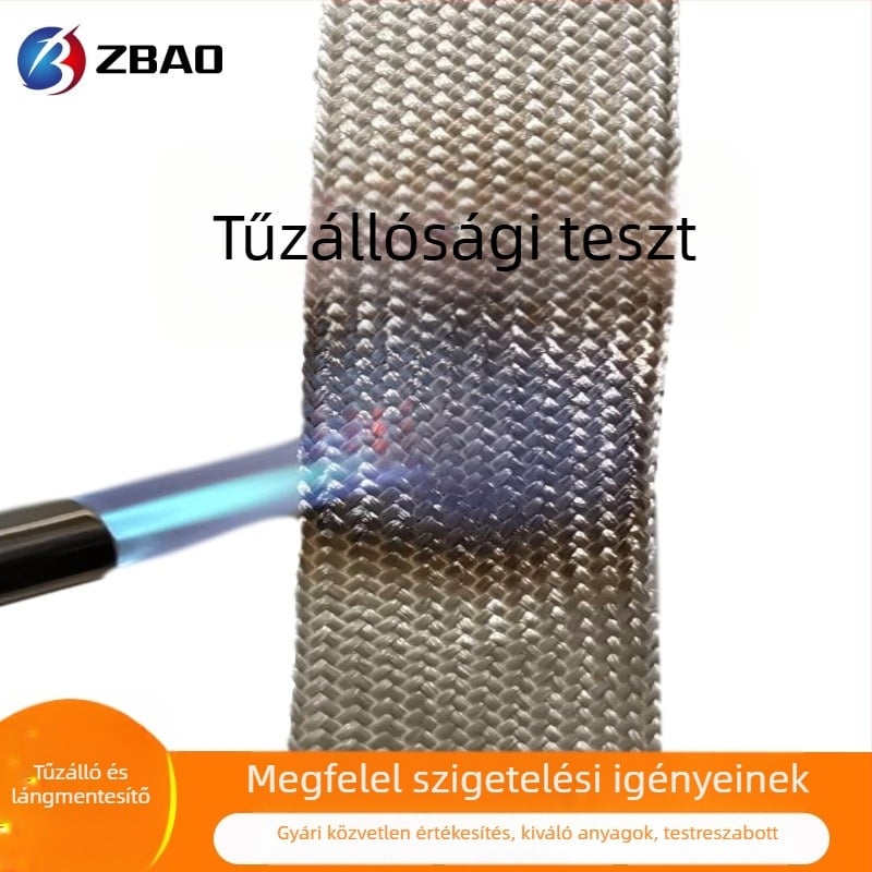 Üvegszálas szigetelőcső kábelek és csövek védelmére, tűzálló és hőálló, VW-1, 550°C-ig.