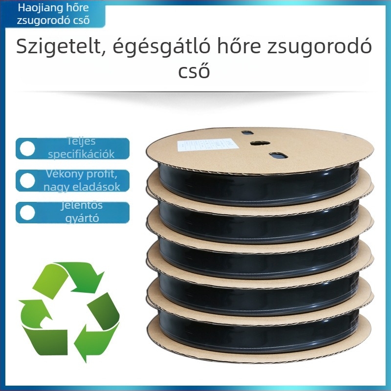 Fekete hőszigetelő cső, lángálló szigetelő hüvely elektromos vezetékekhez, 8/16/20/30 mm, vastag falú, vezetékek védelmére