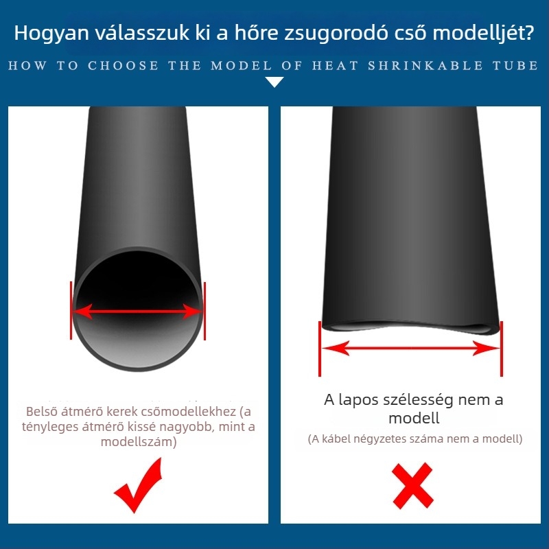 Fekete hőszigetelő cső, lángálló szigetelő hüvely elektromos vezetékekhez, 8/16/20/30 mm, vastag falú, vezetékek védelmére