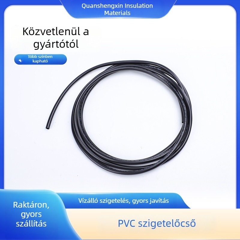 PVC szigetelő vezetékcső, lángálló, fekete fényes