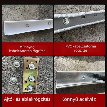 Mini mennyezeti szegezőpisztoly csendes rögzítéshez, csatornák és vezetékek rögzítésére elektromos és vízvezetékes kivitelezésekben, többfunkciós.