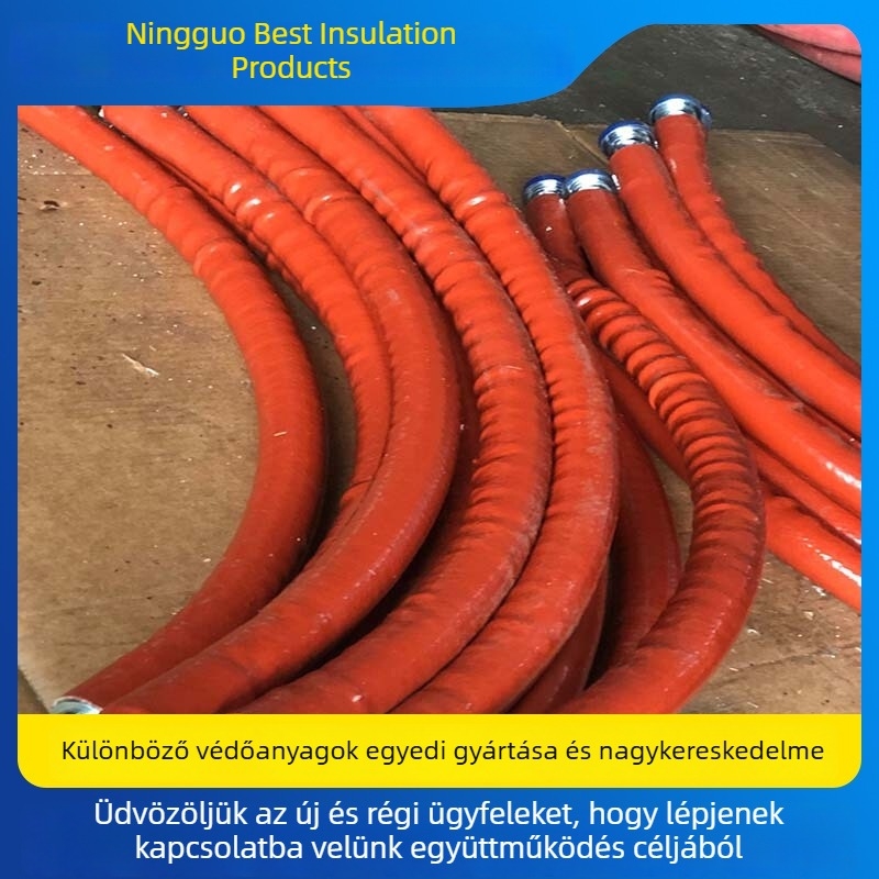 Üvegszálas tűzálló kábelhüvely, bányászati biztonsági tanúsítvánnyal, ellenáll a magas hőmérsékletnek 1650°C-ig, izolált és lángtűrő, ID 4-150 mm, piros vagy fekete
