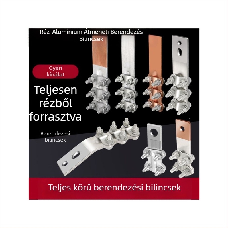 Réz– és alumínium átmeneti vezetőcsipesz kábelekhez, SSY, kompozit vastított réz, SLG forrasztott, ST ónosított réz, perforált hajlítható