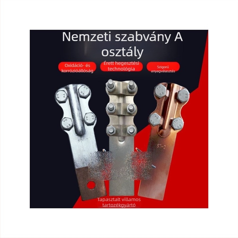 Réz– és alumínium átmeneti vezetőcsipesz kábelekhez, SSY, kompozit vastított réz, SLG forrasztott, ST ónosított réz, perforált hajlítható