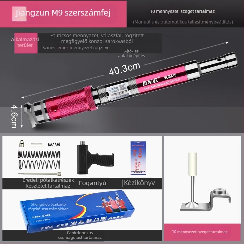 Saint Dio M9 szögpisztoly mennyezettelepítéshez – dekoráció, tűzvédelmi és ácsmunka