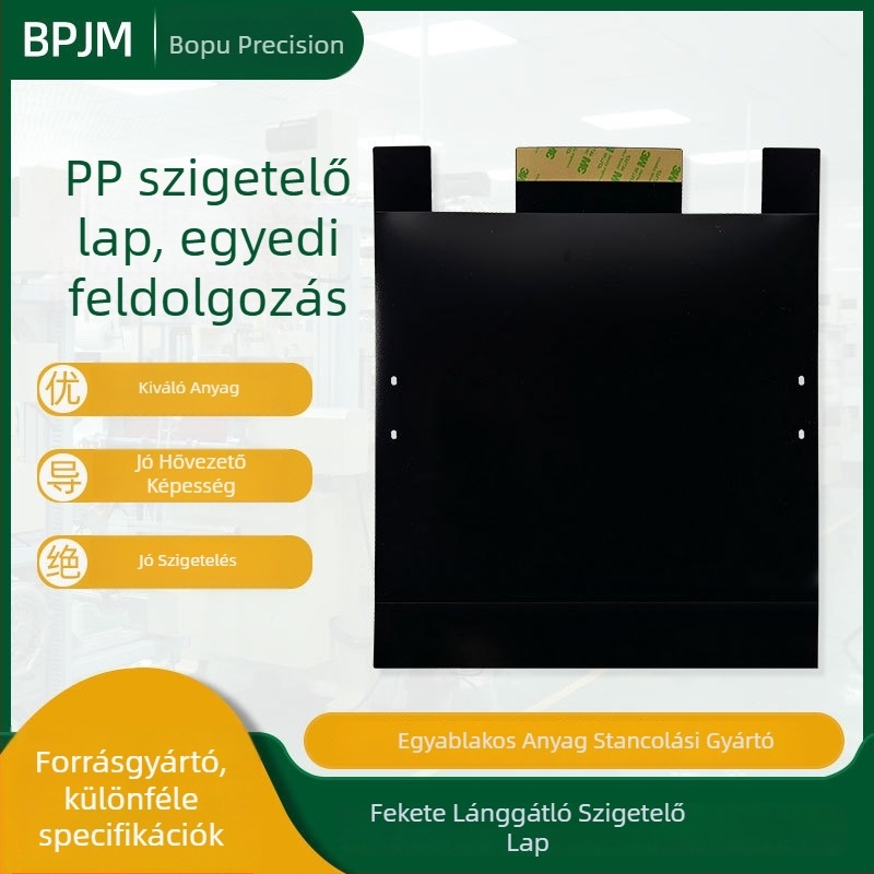 BPJM PP fekete öntapadós szigetelő tömítés, lángálló 94V-0, 160°C-ig