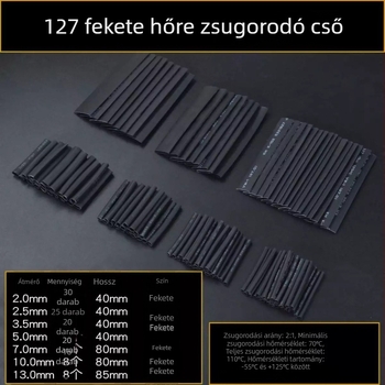 Otthon használatra tervezett termoszűkítő szigetelőcső elektromos vezetékekhez, védelem vezetékek és kábelek, lángálló