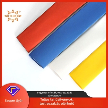 Kétrétegű hőszorítócső, 3× összenyomódás, forró olvadék ragasztóval, színes izolációval, tömítés, tűzálló, kiváló minőségű poliolefin