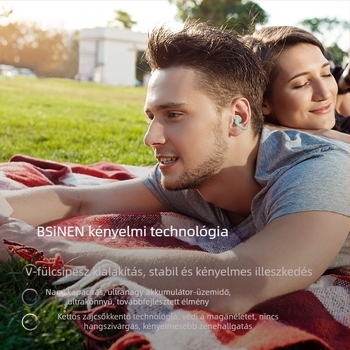 ENC zajszűrős teljesen vezeték nélküli fülhallgatók, clip-on nyitott dizájn, fluoreszcens LED, Bluetooth