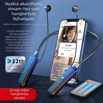 Új 5.1 Bluetooth fülmonitoros nyakpántos fejhallgató élő közvetítéshez és karaokéhoz, többfunkciós, vezeték nélküli, privát modell