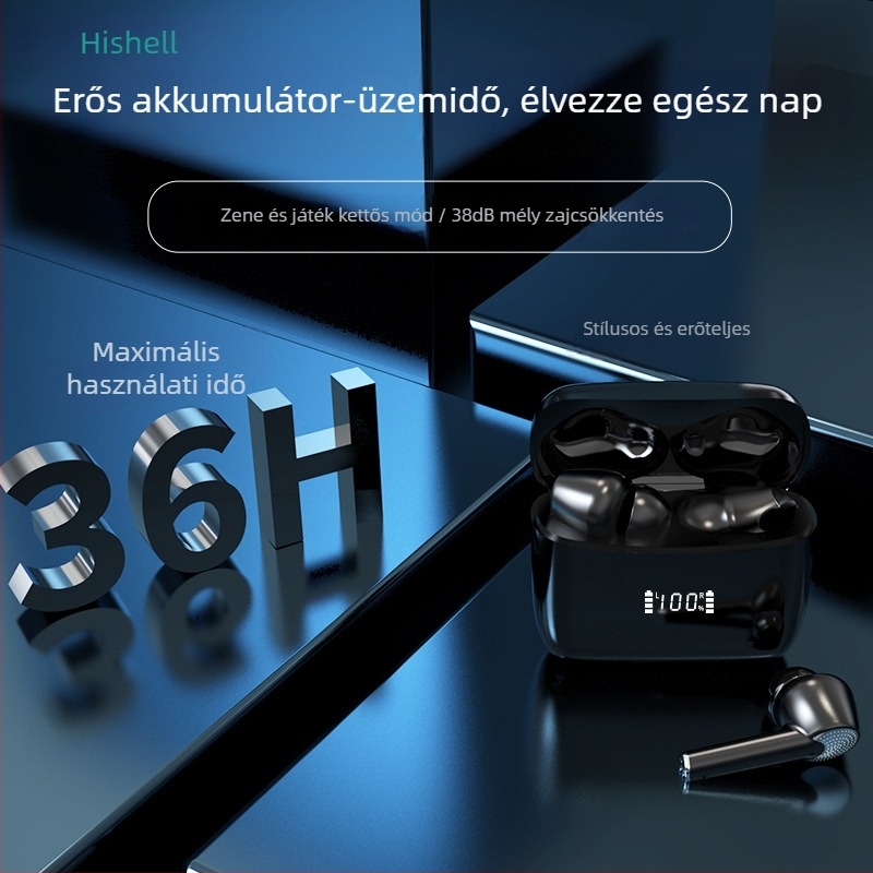 Vezeték nélküli Bluetooth fülhallgató ANC/ENC zajcsökkentéssel, LED kijelző, in-ear kialakítás, TWS, hosszú üzemidő üzleti használatra