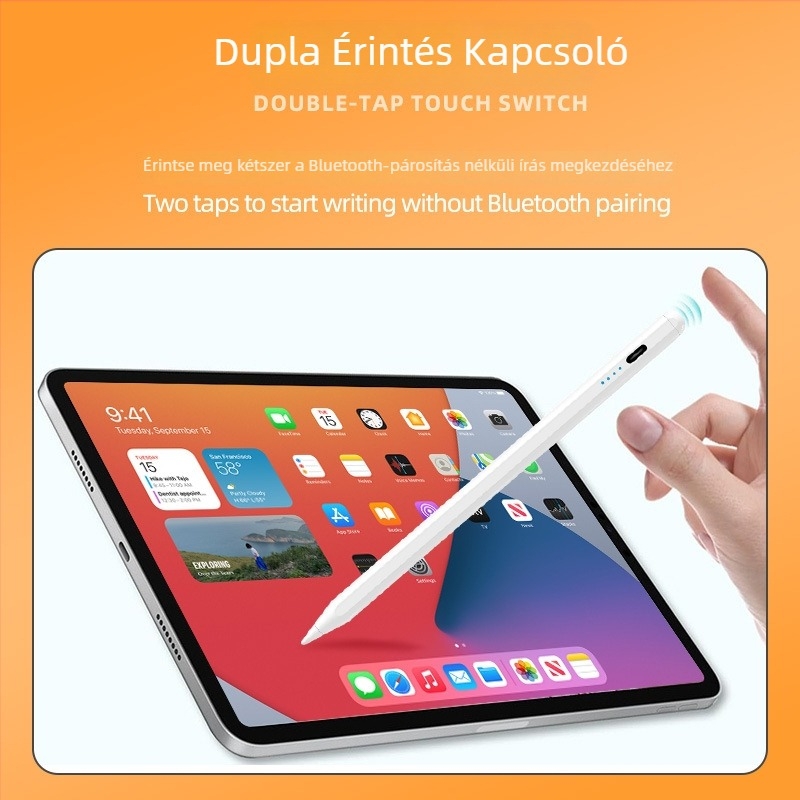 Apple iPadhez kapacitív stylus, aktív védelem a véletlen érintés ellen