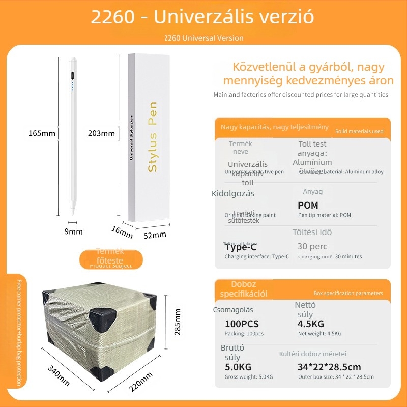Apple iPadhez kapacitív stylus, aktív védelem a véletlen érintés ellen