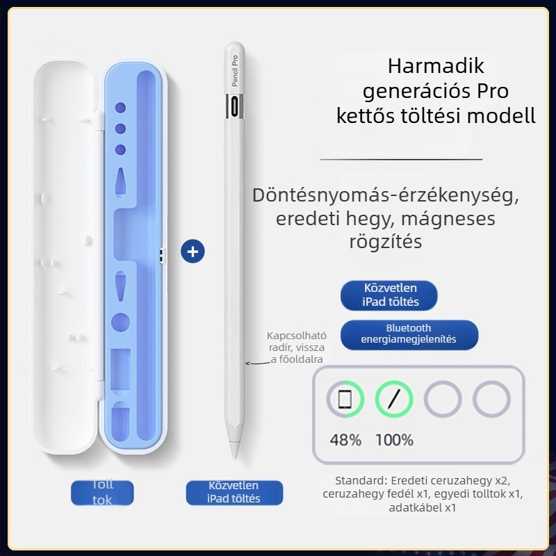 iPadhez mágneses vezeték nélküli stylus, anti-akaratlan érintés védelem, kapacitív toll 3