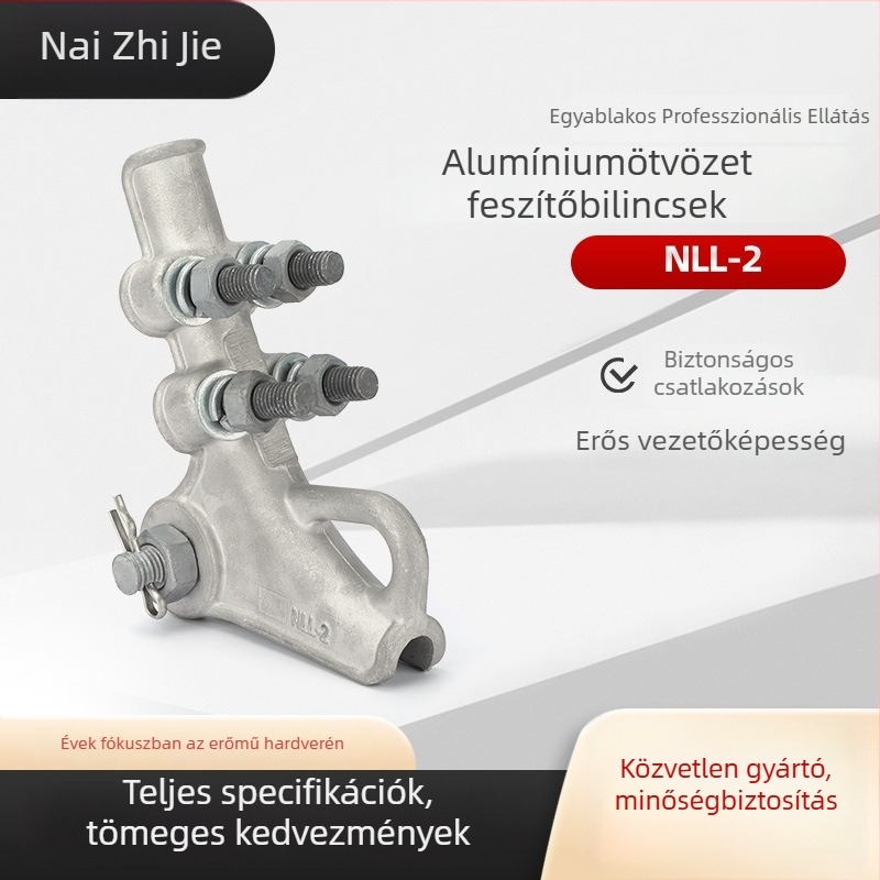 NLL-2 alumíniumötvözetes feszítőbilincs, csavaros típus, magasfeszültségű kábelekhez NLL-1-2-3-4