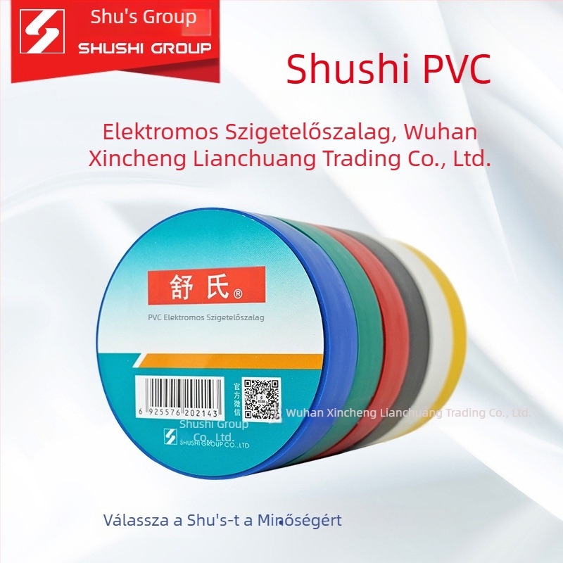 PVC elektromos szigetelő szalag, vízálló és tűzálló, fekete-fehér, széles tekercs, 20 m hosszú