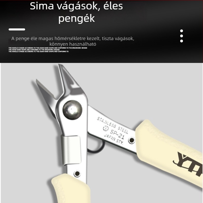 SP-23 130 mm-es diagonális vágófogó elektronikai célokra, rozsdamentes acél, YTH