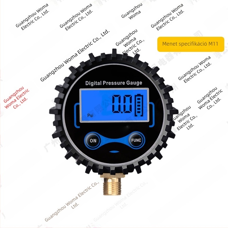 Digitális guminyomásmérő LCD-kijelzővel és fújópisztollyal