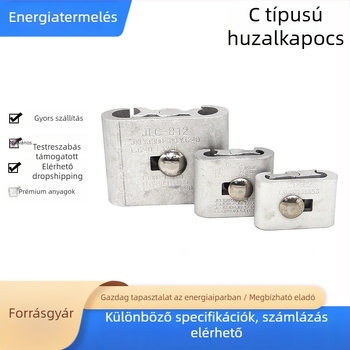 C-típusú alumínium ötvözetű vezetékcsipesz elektromos szerelvényekhez, kábelágazathoz gyors csatlakozó terminállal és vezetővel