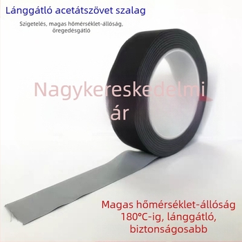 Fekete tűzálló elektroszalag vezetékek izolálására és kábelkötegek javítására, hőálló, 0,2 mm vastag, 5-8 mm széles