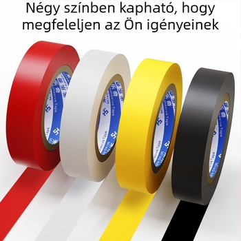 PVC elektromos szigetelő szalag, tűzálló, magas hőmérsékletig terjedő alkalmazáshoz, nedvességálló és kopásálló