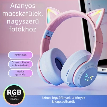 Xianxi Cartoon Bluetooth fejhallgató, vezeték nélküli, LED-es világítás, aktív zajcsökkentés, mikrofon, hosszú üzemidő, mobiltelefonra és számítógépre