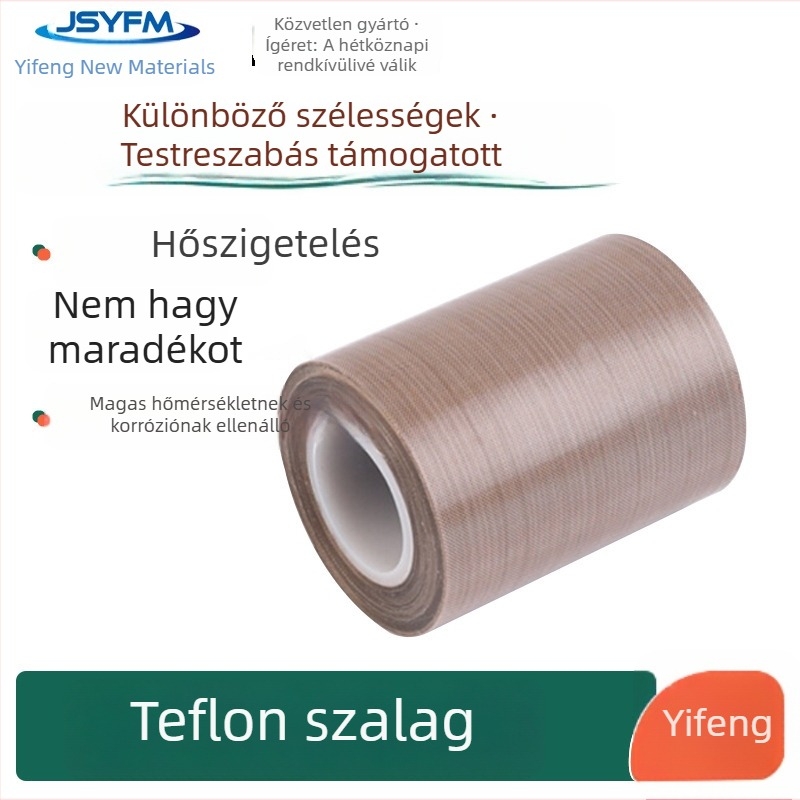 PTFE teflon tömítő- és szigetelőszalag, magas hőmérséklet-állóság, szélesség 10-50 mm, hossz 10 m, vastagság 0.13/0.18/0.25 mm, sav- és kopásálló