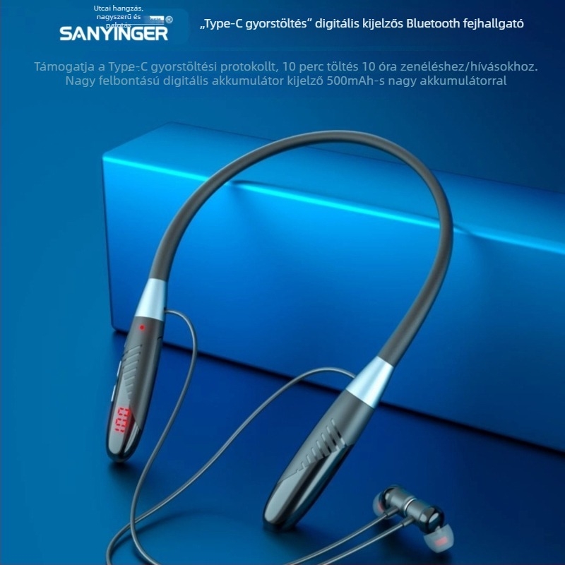 Nyakpántos Bluetooth sport fülhallgatók Type-C in-ear dizájnnal, ENC zajcsökkentés és mesterfokú hangolás