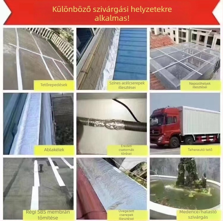 Butil vízálló szalag sík tetők színes acélhoz, alumíniumfóliás szalag