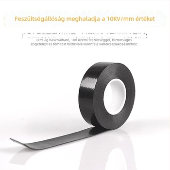 J-20 Butil-kaucsuk duplaoldalas vízálló elektromos szigetelő szalag, 5 m x 23 mm x 0,08 mm, fekete, 1,5 kV
