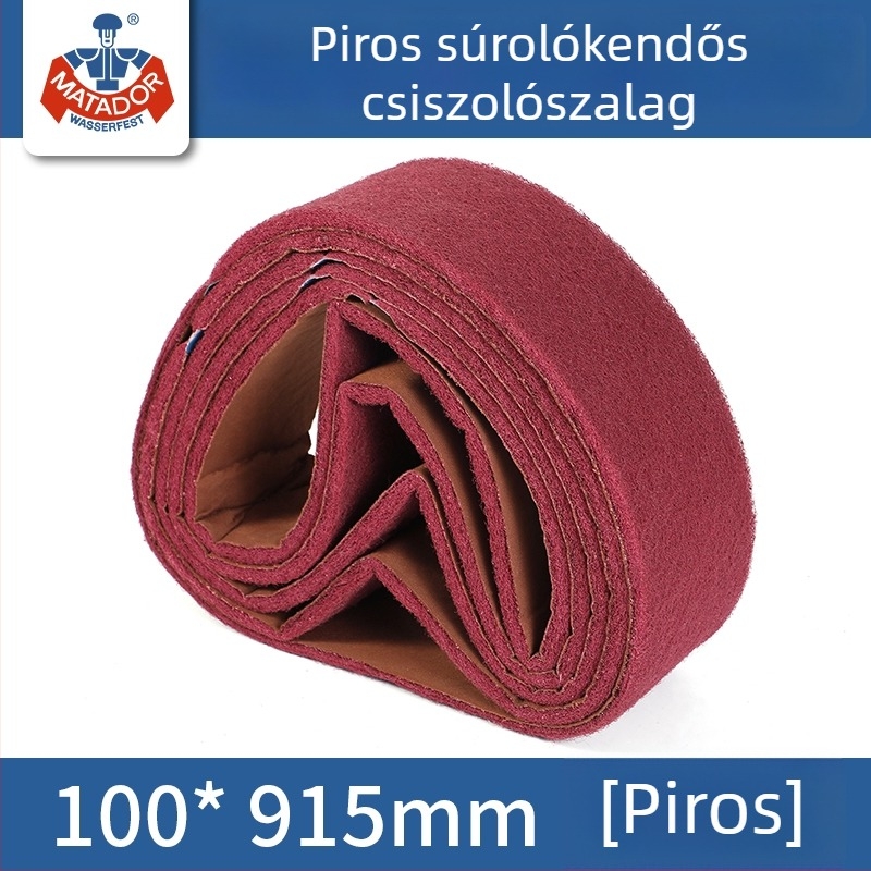 Sűrített levegős szalagcsiszoló szivacsos és vászon csiszolóövvel, 260×60 mm és 915×100 mm, fém megmunkálásra