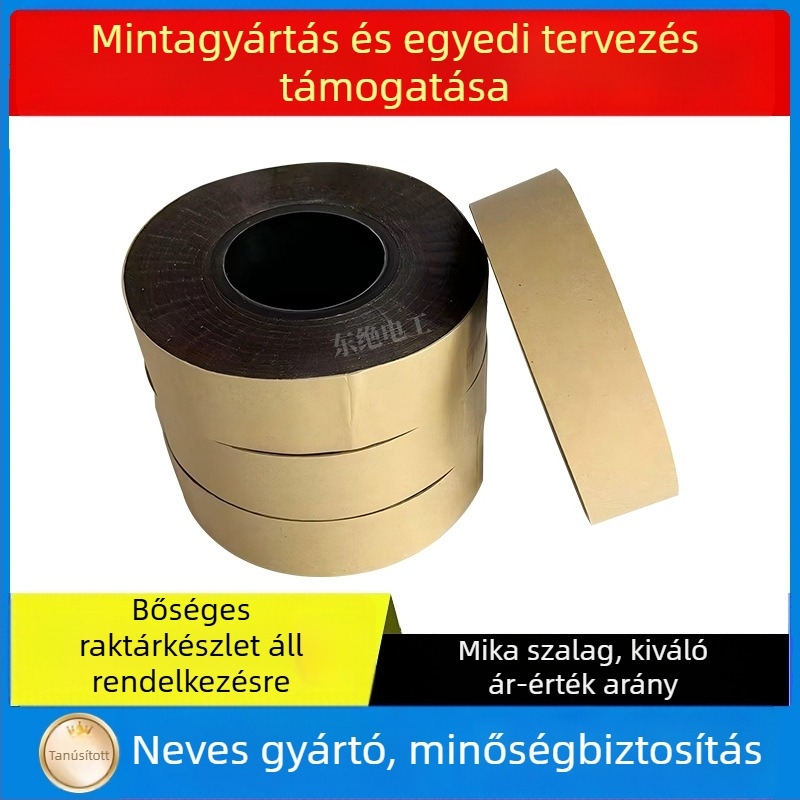5440F osztályú magas hőmérsékletet és feszültséget ellenálló mika szalag szilikon ragasztóval; tűzálló 5450H kábelekhez, sárga