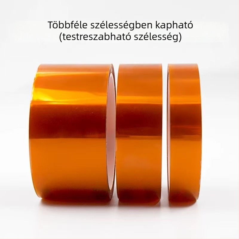 Kétoldalas poliimid szigetelő szalag szilikonos ragasztóval, magas hőmérsékleti ellenállás, hossz 33 m, vastagság 0,1 mm