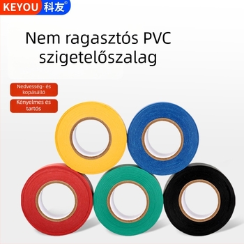 Ragasztómentes PVC színes szalag, 22 mm széles, kétoldalas szigetelő szalag kábelekhez, 16 m hosszú