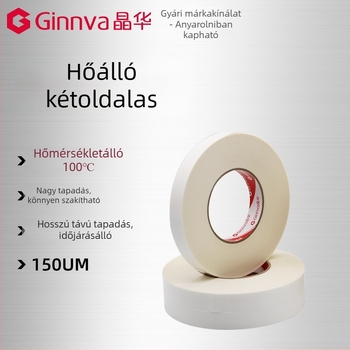 Jinghua 150 µm vastagságú pamutpapír kétszeresen ragasztó szalag mobiltelefon névtáblához és tömítéshez, 100°C-ig hőálló, nagy tapadás