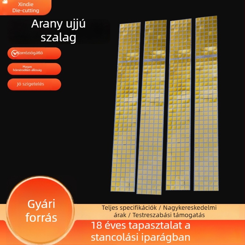 Barna poliimid szalag aranyujjakhoz, magas hőállóságú, antistatikus, nagy viszkozitású, kivágott