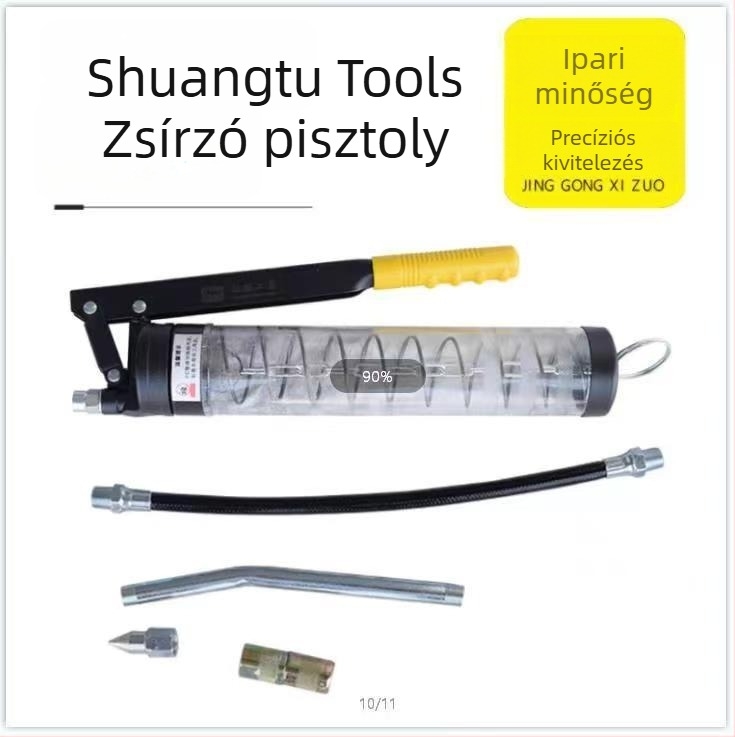 Double Camel kenőpisztoly kettős rudas mechanizmussal, 400–600 cm³ kapacitás, robbanásbiztos, kézi magasnyomású, ergonómikus