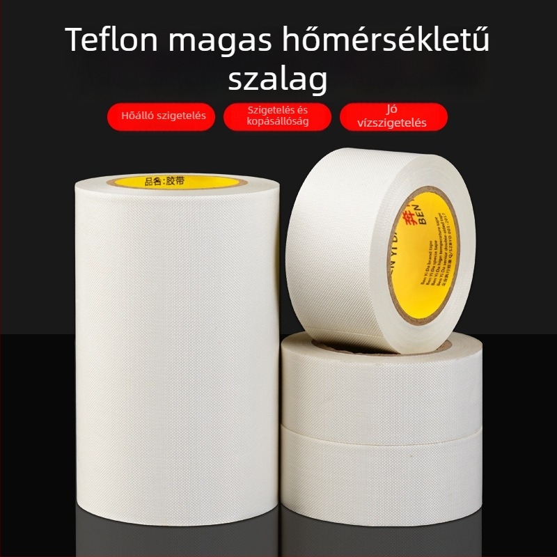 Fehér PTFE szalag magas hőmérsékletű izolációhoz, 300°C, maszkolás és tömítés