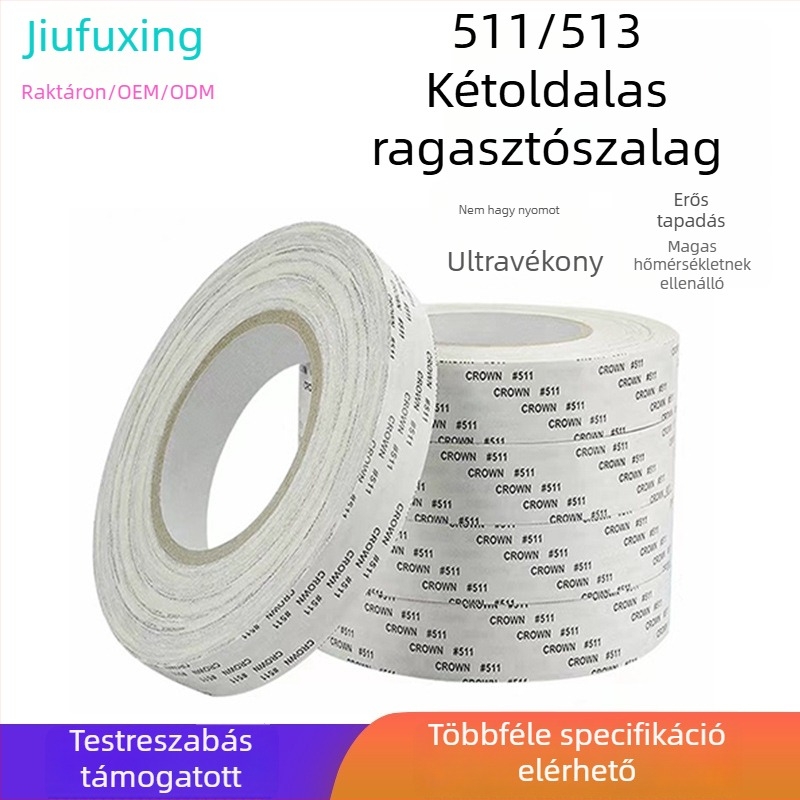 Egyedi kivágású koronás 511/512/513, magas hőmérséklet-állóságú kettős oldalas ragasztószalag érintőképernyőpanelek rögzítéséhez