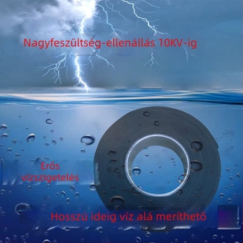 Önragasztó magasfeszültségű szigetelő gumiszalag, J20, butil, 10 kV, merülőkábel, tűzálló, vízálló, hőálló