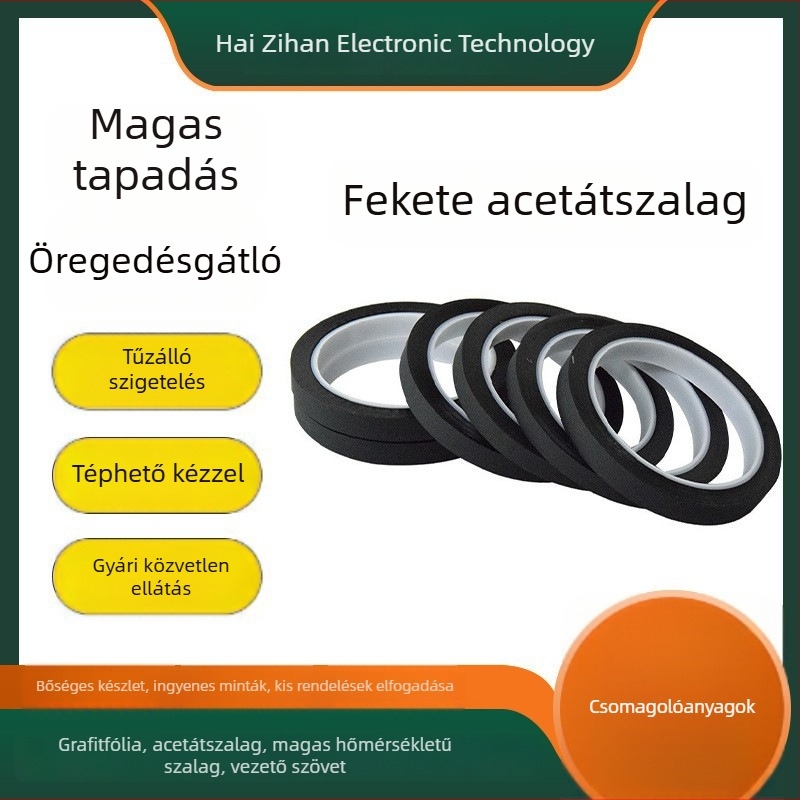 Tűzálló acetát szövet szalag elektromos izolációhoz, magas hőmérséklet-álló, kézzel téphető